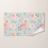 Pink Rose Pastel Garden Pattern Bad Handdoek (Handdoek)