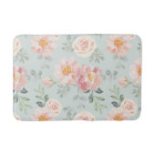 Pink Rose Pastel Garden Pattern Badmat (Voorkant)