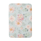 Pink Rose Pastel Garden Pattern Badmat (Voorkant Verticaal)