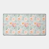 Pink Rose Pastel Garden Pattern Bureaumat (Voorkant)