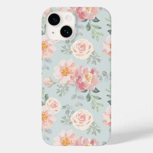 Pink Rose Pastel Garden Pattern Case-Mate iPhone Case (Achterkant)