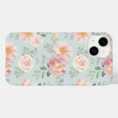 Pink Rose Pastel Garden Pattern Case-Mate iPhone Case (Achterkant (horizontaal))