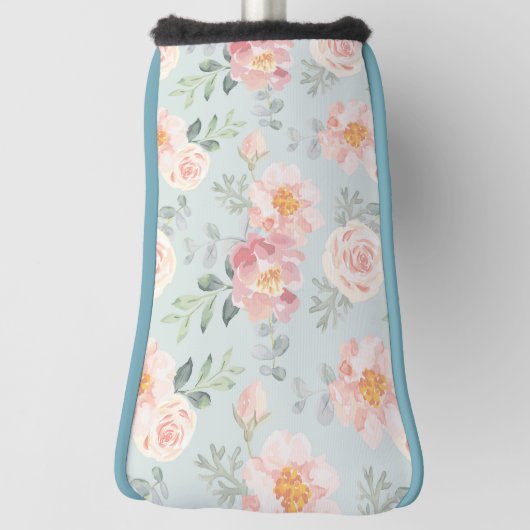 Pink Rose Pastel Garden Pattern Golfheadcover (Draai 90)