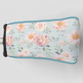 Pink Rose Pastel Garden Pattern Golfheadcover (Voorkant)