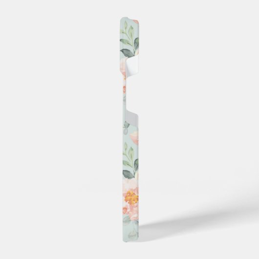 Pink Rose Pastel Garden Pattern iPhone Hoesje (Linkerkant)