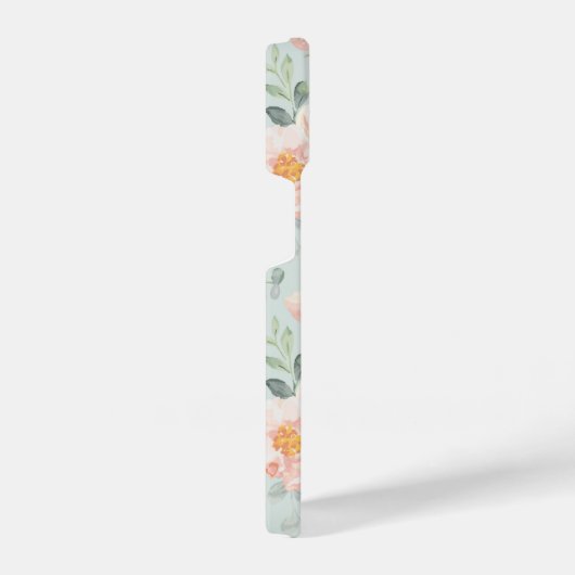 Pink Rose Pastel Garden Pattern iPhone Hoesje (Rechterkant)