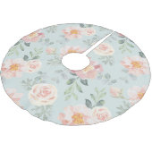 Pink Rose Pastel Garden Pattern Kerstboom Rok (Gekanteld)