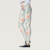 Pink Rose Pastel Garden Pattern Leggings (Links)