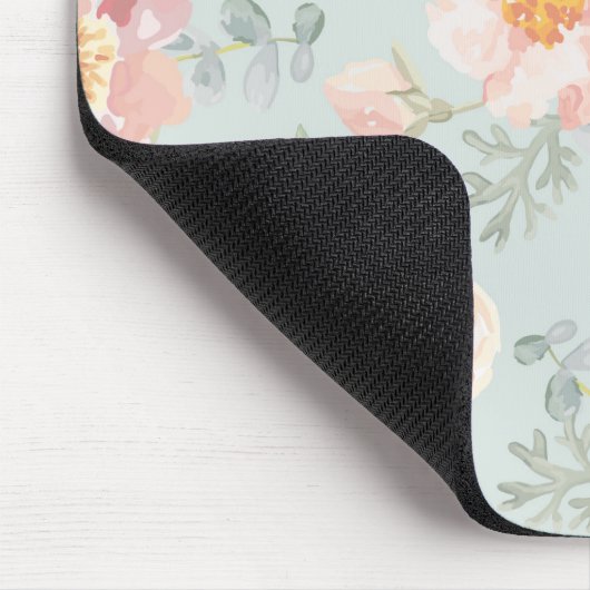 Pink Rose Pastel Garden Pattern Muismat (Hoek)