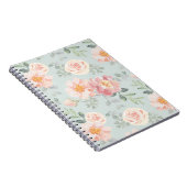 Pink Rose Pastel Garden Pattern Notitieboek (Rechterzijde)