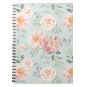 Pink Rose Pastel Garden Pattern Notitieboek (Voorkant)