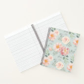 Pink Rose Pastel Garden Pattern Notitieboek (Binnen)