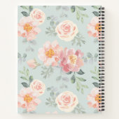 Pink Rose Pastel Garden Pattern Notitieboek (Achterkant)