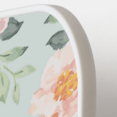 Pink Rose Pastel Garden Pattern Pickleball Paddle (Links Detail)