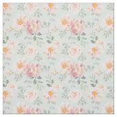 Pink Rose Pastel Garden Pattern Stof (Swatch)