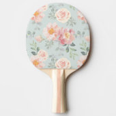 Pink Rose Pastel Garden Pattern Tafeltennisbatje (Voorkant)