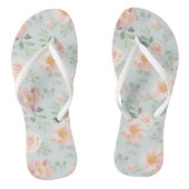 Pink Rose Pastel Garden Pattern Teenslippers (Voetbed)