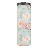 Pink Rose Pastel Garden Pattern Thermosbeker (Achterkant)