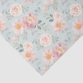 Pink Rose Pastel Garden Pattern Tissuepapier (Detail)