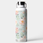 Pink Rose Pastel Garden Pattern Waterfles (Achterkant)