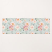 Pink Rose Pastel Garden Pattern Yogamat (Voorkant (horizontaal))