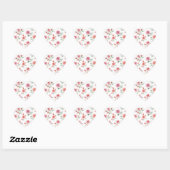 Pink Rose Pattern, soft color, Hart Sticker (Vel)