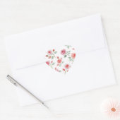 Pink Rose Pattern, soft color, Hart Sticker (Envelop)