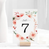 Pink Rose & Peonies Boheemse Trouwtafel Nummer Kaart