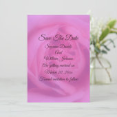 Pink Rose Petals Floral Wedding  Save The Date (Staand voorkant)