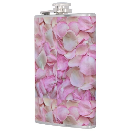 Pink Rose Petals Patroon Heupfles (Links)