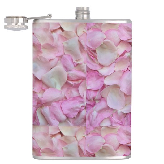 Pink Rose Petals Patroon Heupfles (Geopend)