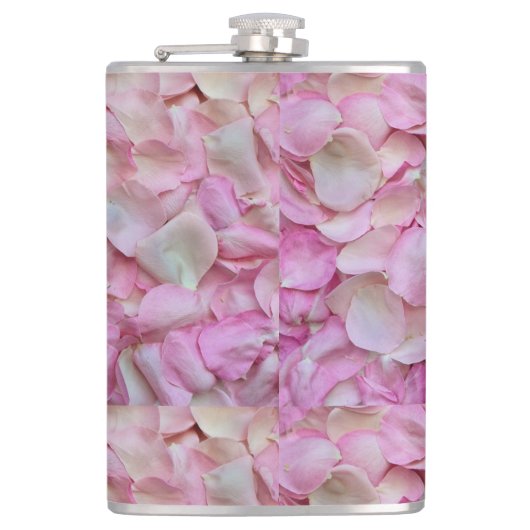 Pink Rose Petals Patroon Heupfles (Voorkant)