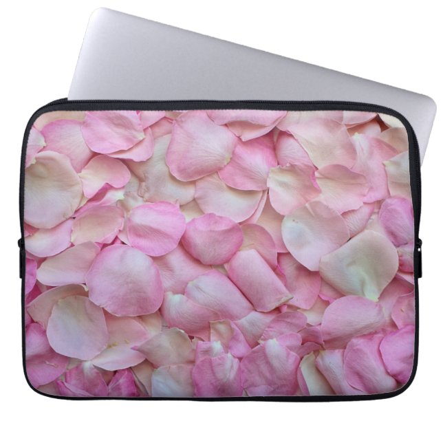 Pink Rose Petals Patroon Laptop Sleeve (Voorkant)