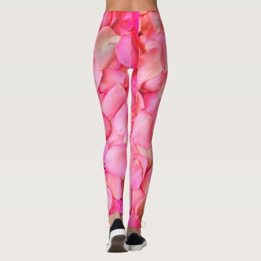 Pink Rose Petals Patroon Leggings (Achterkant)