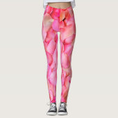 Pink Rose Petals Patroon Leggings (Voorkant)