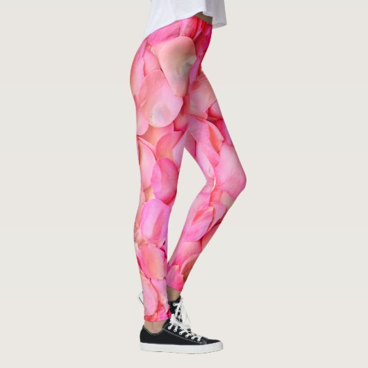 Pink Rose Petals Patroon Leggings (Rechts)