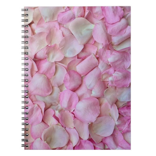 Pink Rose Petals Patroon Notitieboek (Voorkant)