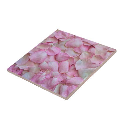 Pink Rose Petals Patroon Tegeltje (Zijkant)