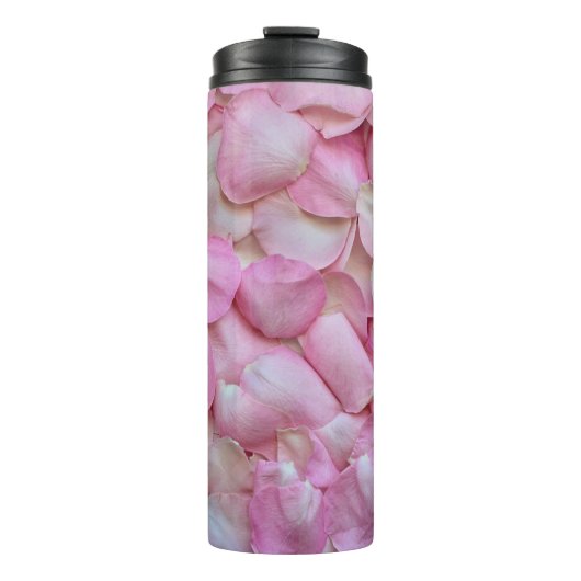 Pink Rose Petals Patroon Thermosbeker (Voorkant)