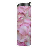Pink Rose Petals Patroon Thermosbeker (Gedraaid links)