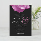 PINK Rose Petals Wedding Sjabloon F004 Kaart (Staand voorkant)