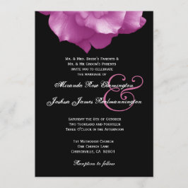 PINK Rose Petals Wedding Sjabloon F004 Kaart