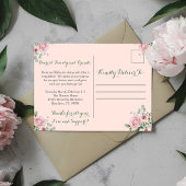 Pink Rose Photo Baby Girl Aankondiging Briefkaart