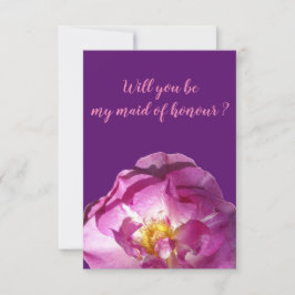 Pink Rose Photo, wil je mijn bruidsmeisje zijn? Kaart
