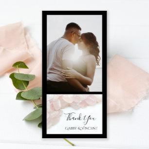 Pink Rose Quartz Wedding Thank You Photo Card Bedankkaart