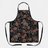 Pink Rose Raccoons Schort (Voorkant)