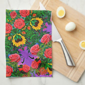 Pink Rose Rings 4 Theedoek (Quarter Fold)