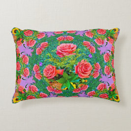 Pink Rose Rings Accent Kussen