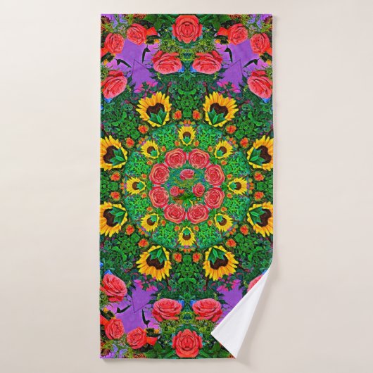 Pink Rose Rings Badhanddoek (Badhanddoek)