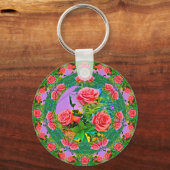Pink Rose Rings Sleutelhanger (Voorkant)